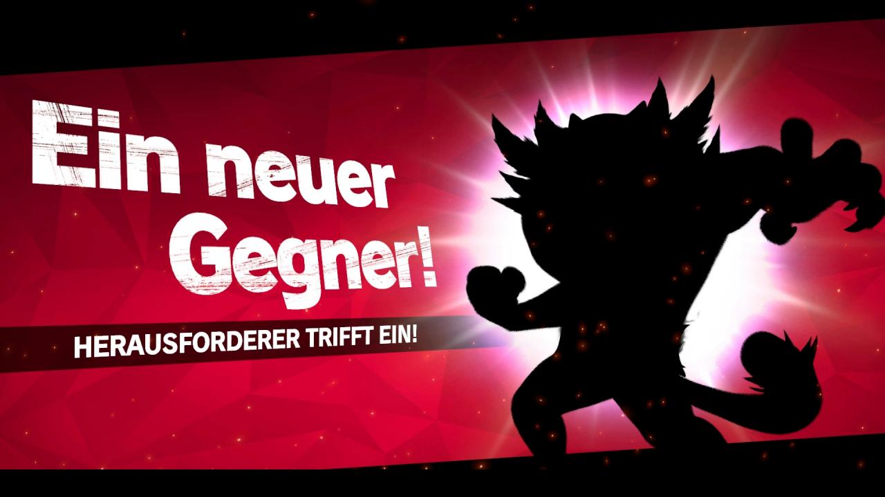 Eine schwarze Stilhouette auf einem roten Hintergrund. Daneben ein weißer Text.