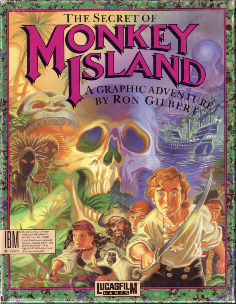 [13/12/2018] 1990 The Secret of Monkey IslandDer Startschuss von Ron Gilberts legendärer Abenteuerreihe: Das fünfte LucasArts-Adventure auf ­Basis der SCUMM-Engine – diesmal mit zwölf ­Verben. Pseudo-Pirat Guybrush Threepwood zieht es nach Melee Island, wo er das Freibeuterhandwerk lernen möchte.