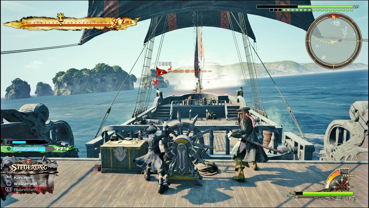 [24/01/2019] Die späteren Levels haben spielerisch mehr zu bieten als die Anfangsgebiete. In der Karibik sind wir sogar stilecht als Kapitän auf See unterwegs!