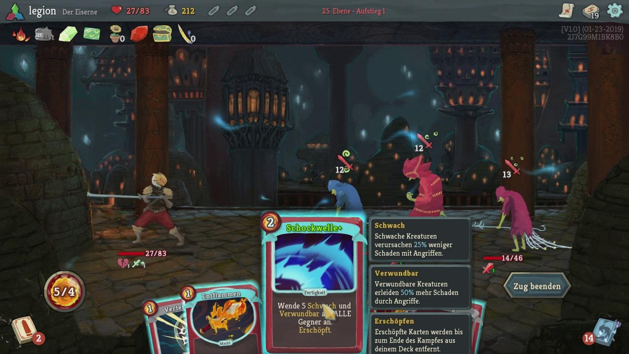 [07/02/2019] Das HUD ist aufgeräumt und durchdacht, dadurch spielt sich Slay the Spire hervorragend.