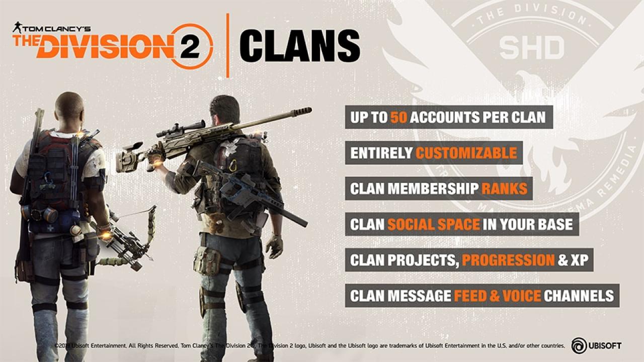[24/02/2019] The Division 2 - Clans - Tipps zum Gruppen-Feature