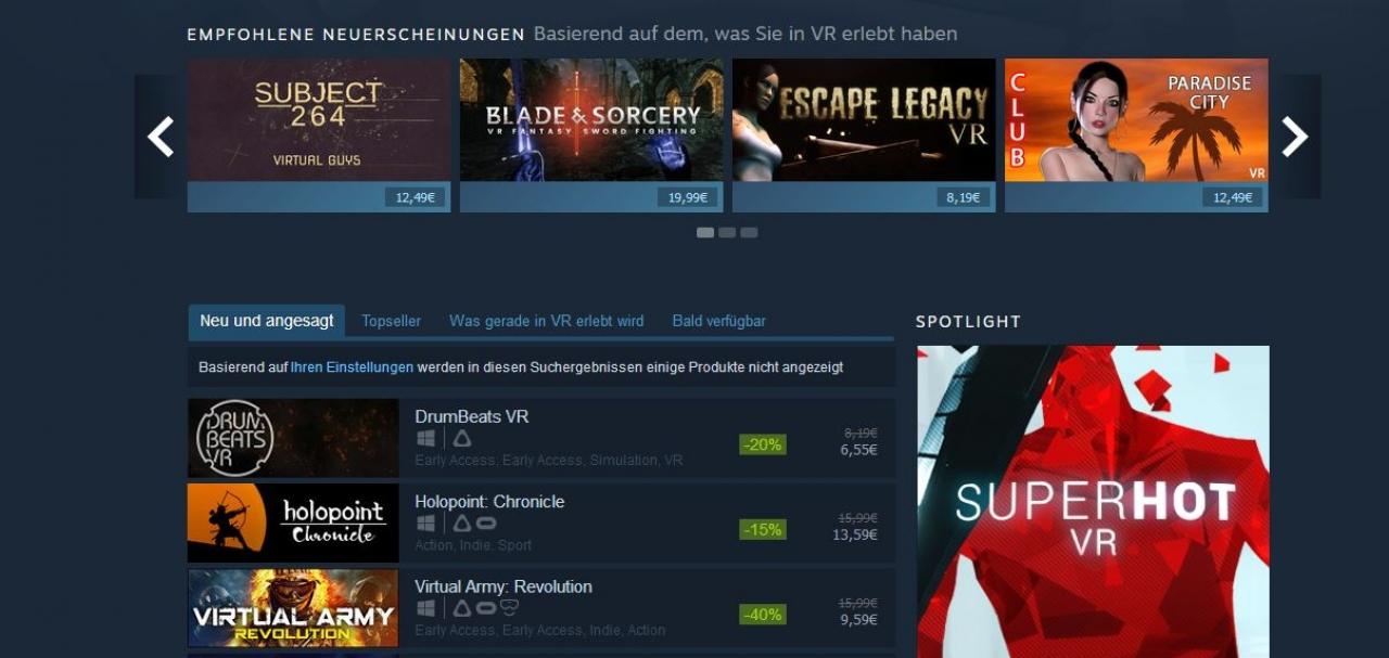 [01/02/2019] Im Steam Store könnt ihr direkt nach 