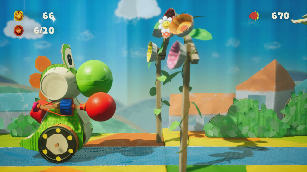 [28/03/2019] Yoshi's Crafted World: Welt 2 - Level 2: Los-Los-Yoshi (Match): Die erste Blume könnt ihr leicht übersehen, denn sie befindet sich direkt am Anfang des Match-Levels.