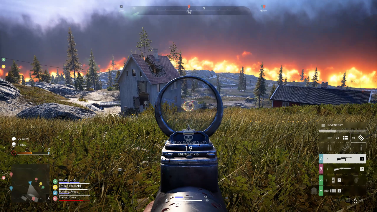 [18/03/2019] Der namensgebende Feuersturm stellt in Battlefield V das Pendant zur Energiebarriere aus klassischen BAtte-Royale-Spielen dar.