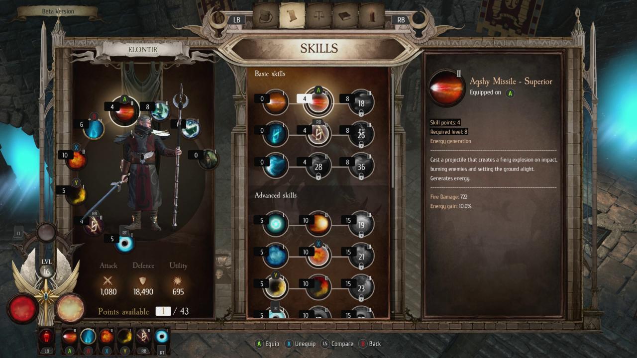 [07/03/2019] Von jedem Skill gibt es hochstufigere Varianten, die aber Punkte aus unserem Pool verbrauchen.