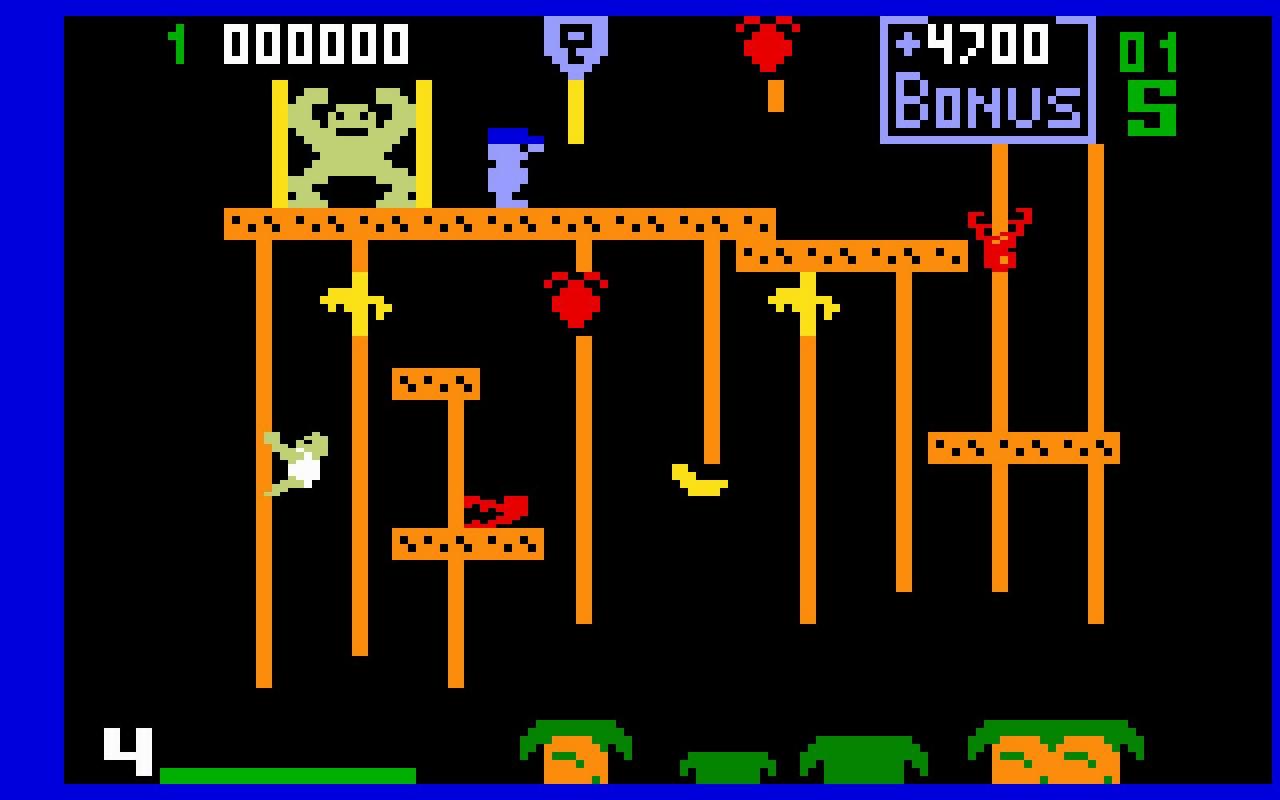 [19/03/2019] Donkey Kong Junior ist das einzige Spiel, in welchem Mario (alias Jumpman) den Bösewicht mimt. Eine Umsetzung des beliebten Arcade-Automaten gibt’s fürs Intellivision und viele andere Nicht-Nintendo-Konsolen.