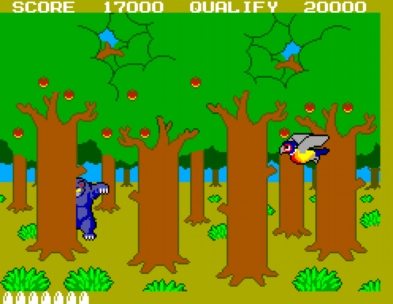[25/04/2019] Das von Nintendos Duck Hunt inspirierte Safari Hunt ist ein klassischer Lightgun-Shooter und wurde zusammen mit dem Arcade-Racer Hang On auf einem Multi-Modul gebündelt.