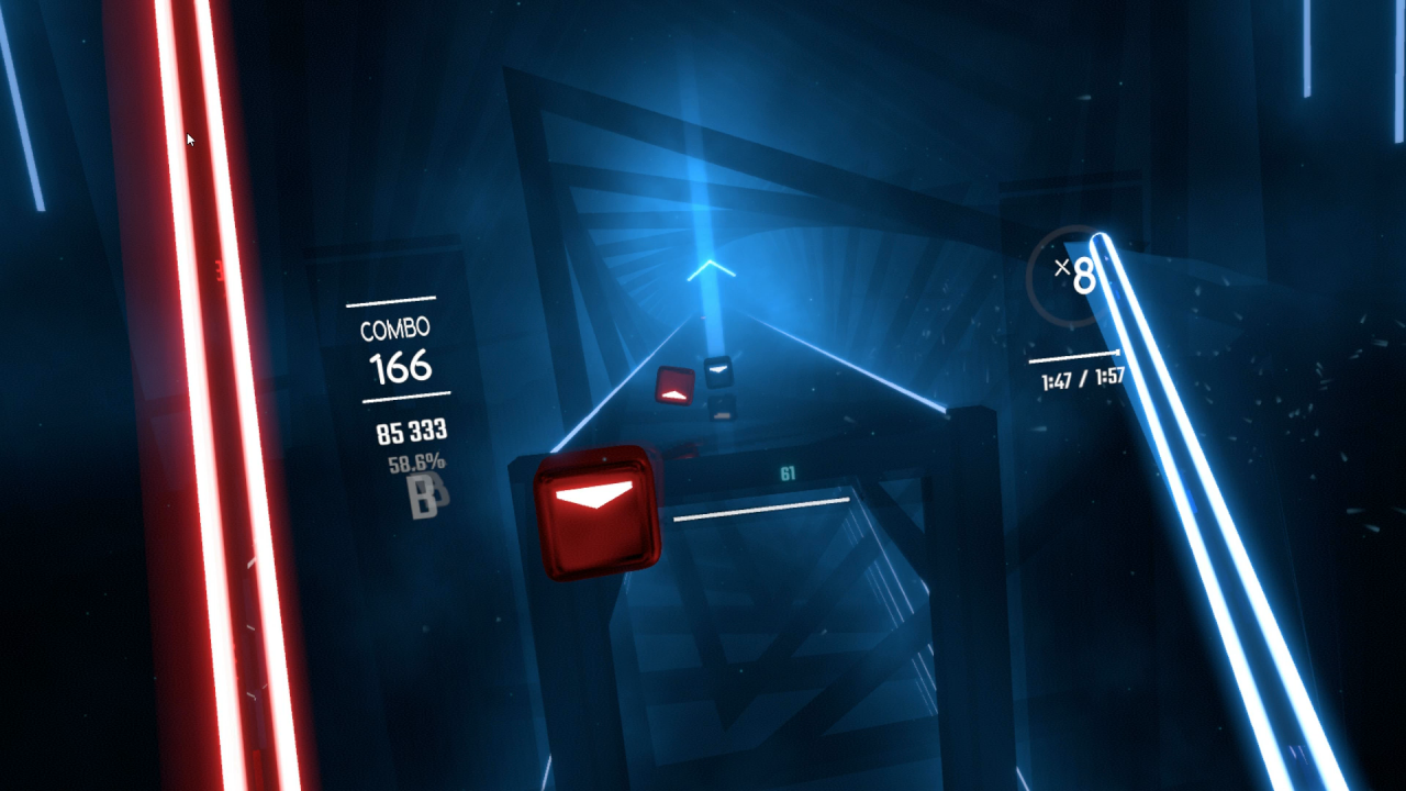 [29/05/2019] Beat Saber ist schnell zu erlernen, aber aber schwer zu meistern. Der Schwierigkeitsgrad lässt sich aber individuell anpassen.