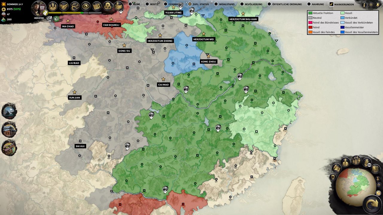 [16/05/2019] Die Kampagnenkarte ist wieder einmal so riesig, dass man leicht die Übersicht über das eigene Territorium verliert.