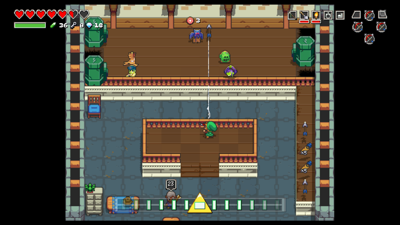 [14/06/2019] In zwei simplen Minispielen schießt ihr Pappfiguren ab. Einmal mit Pfeil und Bogen, einmal mit Krabbelminen. Der Preis ist bei guter Leistung jeweils ein Herzteil.