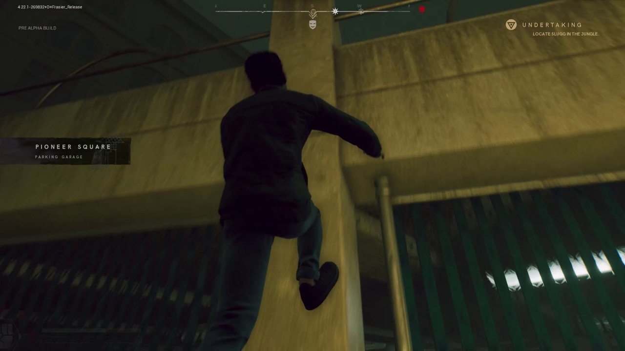 [12/06/2019] In Bloodlines 2 können wir Wände hinaufflitzen und so höher gelegene Ebenen erreichen.