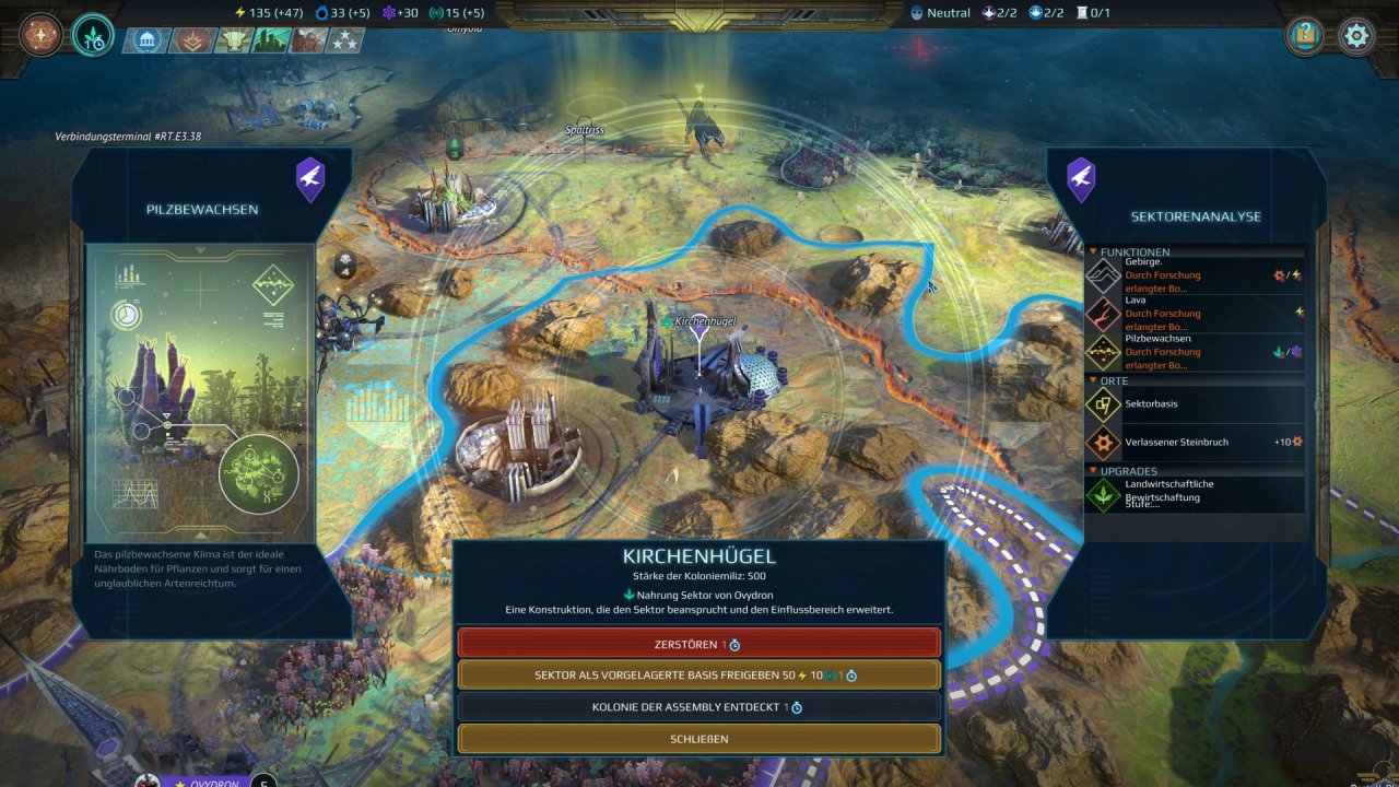 [05/07/2019] Anders als in Age of Wonders 3 errichtet ihr weniger Städte, dafür sind die Maps nun in Sektoren unterteilt, die ihr auf verschiedene Weise nutzen oder ausbeuten könnt.&nbsp;
