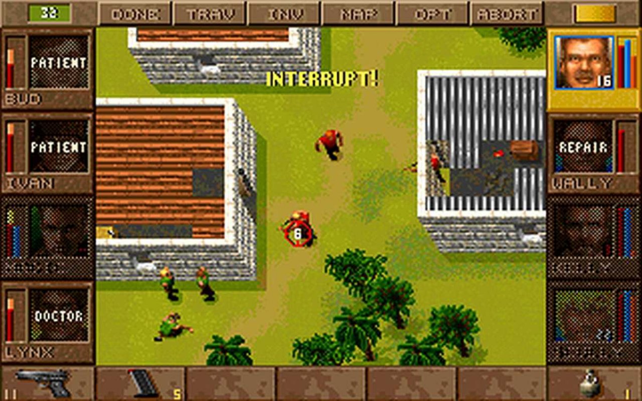 [04/07/2019] Das „Interrupt“ war eine der wirkungsvollsten Waffen in Jagged Alliance. Wer sich Aktionspunkte aufhob, konnte den gegnerischen Zug unterbrechen und die feindlichen Soldaten attackieren.