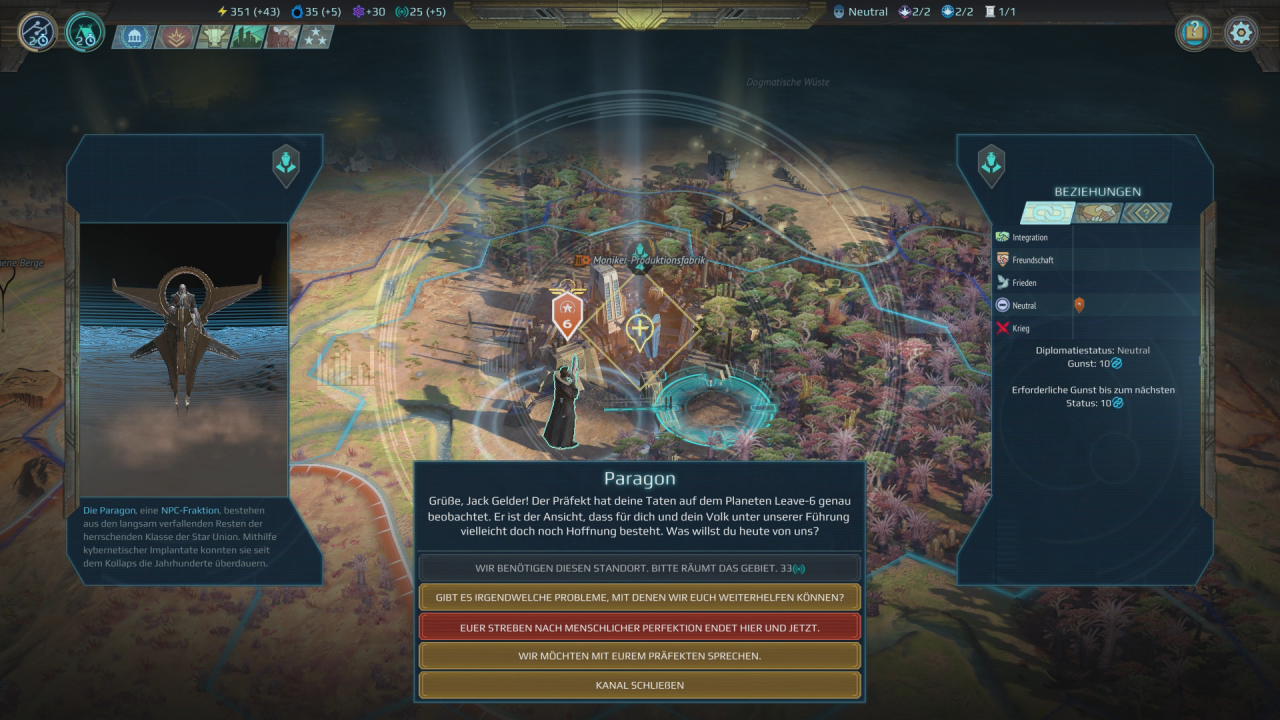 [02/08/2019] Insgesamt gibt es fünf neutrale NPC-Fraktionen, mit denen wir uns im Spiel verbünden können.