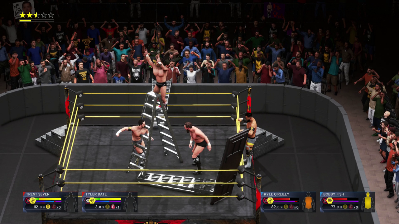 [29/10/2019] Der Spielspaß leidet unter zahlreichen Bugs und Glitches. Man achte hier mal auf Kyle O'Reilly in der Leiter.
