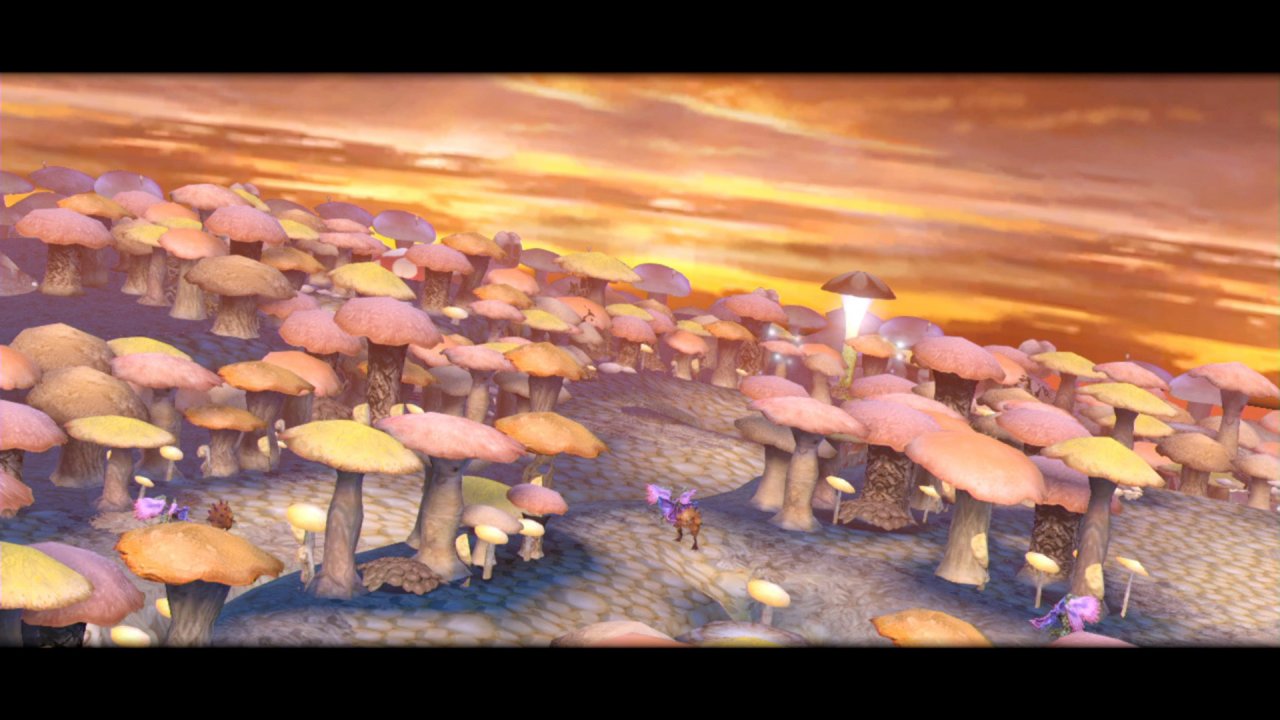 [20/11/2019] Crystal Chronicles ist kein strikt lineares Spiel. Auf eurem Weg durch die Fantasy-­Lande bereist ihr viele unterschiedliche Gebiete wie etwa diesen Pilzwald.