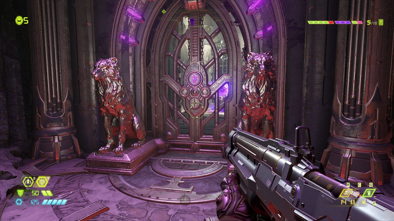 [21/01/2020] Eines der sechs verschlossenen Slayer-Tore, die im Spiel versteckt sind. Dahinter warten besonders heftige Arenen, in denen ihr all euer Können einsetzen müsst.