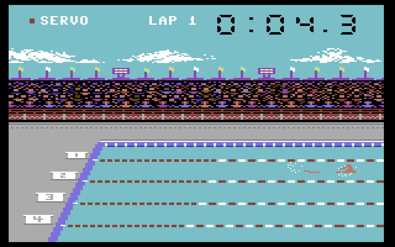 [24/01/2020] Schwimmen und Laufen spielten sich insgesamt sehr ähnlich. In diesen Disziplinen machte sich die kurze Entwicklungszeit von Summer Games bemerkbar, das in lediglich sechs Monaten produziert wurde. &nbsp;