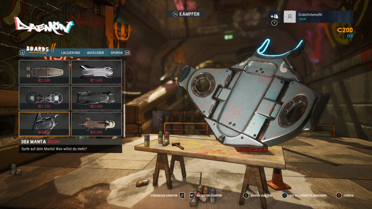 [27/03/2020] Mit der Ingame-Währung könnt ihr verschiedene Hoverboards und Effekte freispielen und freischalten.