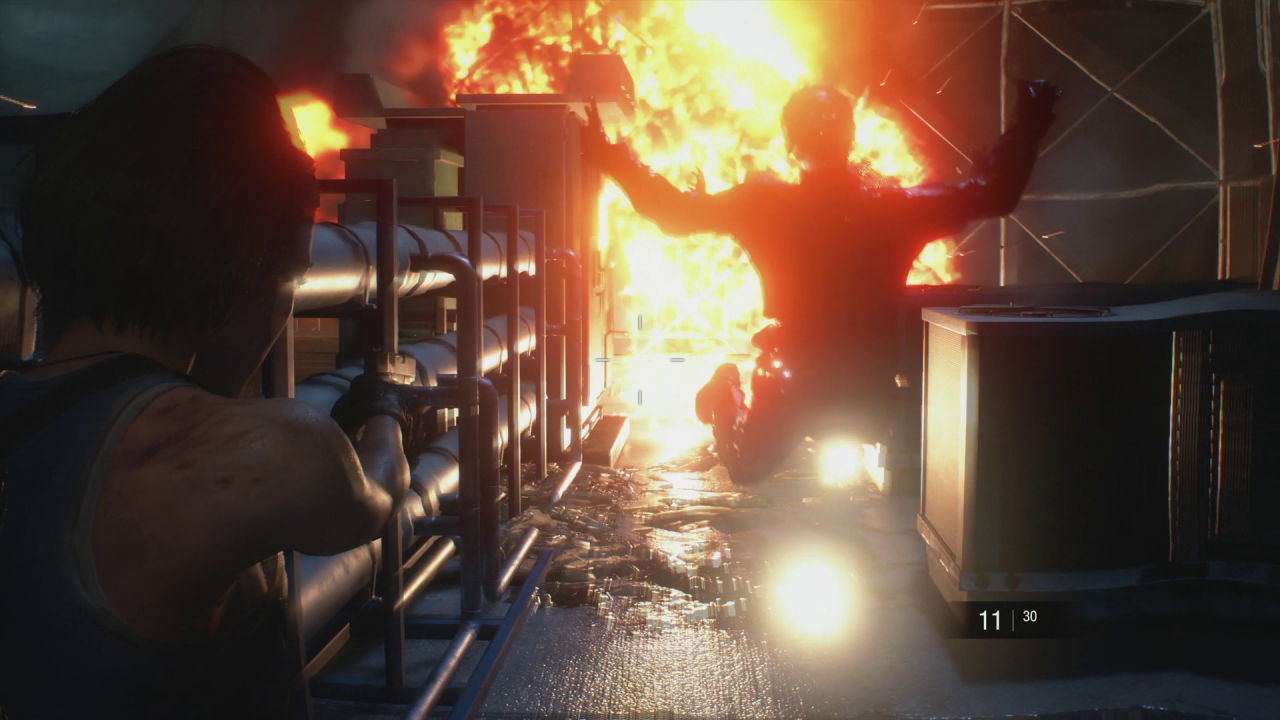 [30/03/2020] Resident Evil 3 ist actionreicher als der Vorgänger. Es gibt mehr Munition, mehr Gegner und explosive Fässer.