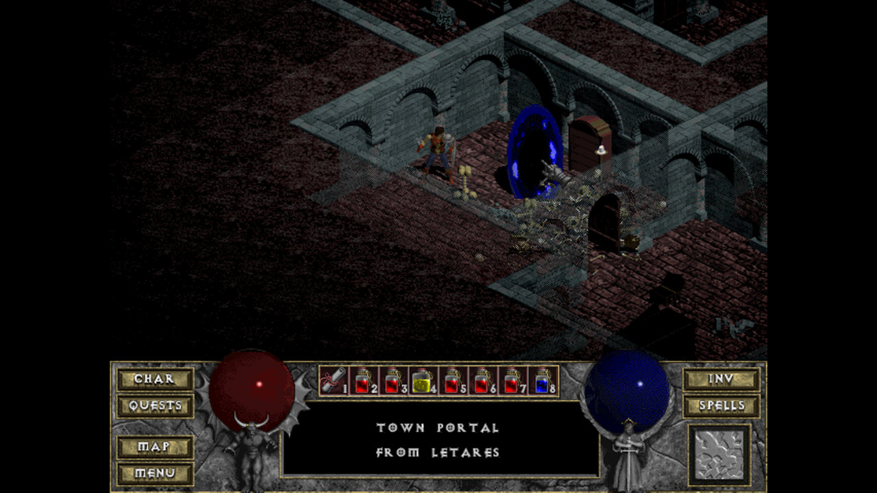 [26/03/2020] Spart Zeit und Nerven: Per Zauber oder Spruchrolle erschaffen wir ein Tor, um uns schnell nach Tristram und anschließend wieder zurück in den Dungeon zu teleportieren. &nbsp;