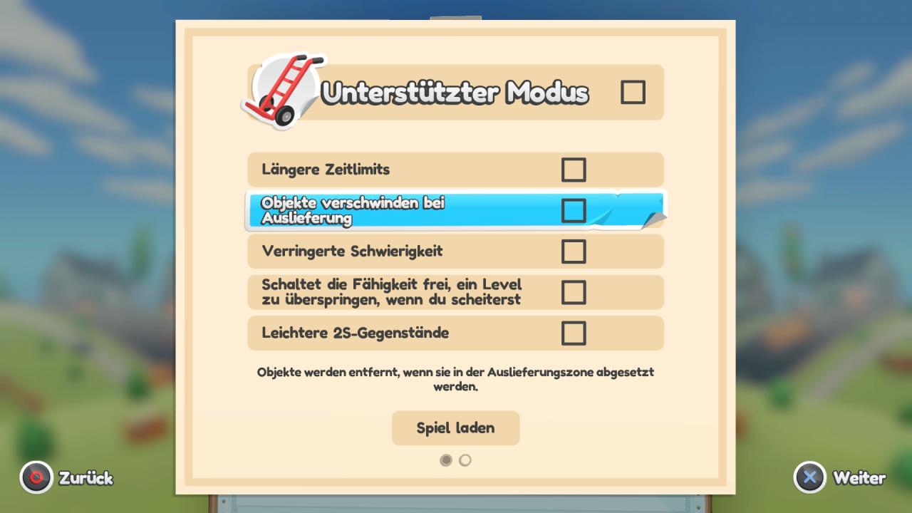 Mit den Optionen des unterstützten Modus' könnt ihr das Spielerlebnis nach euren Wünschen und Bedürfnissen anpassen.