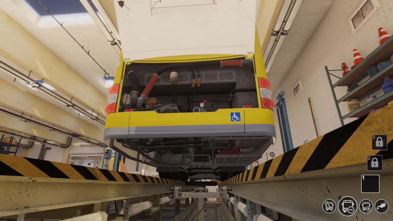 [25/05/2020] Von unten kommen wir besser an bestimmte Teile des Busses. Von hier aus führen wir auch Öl- und Kühlwasserwechsel durch.