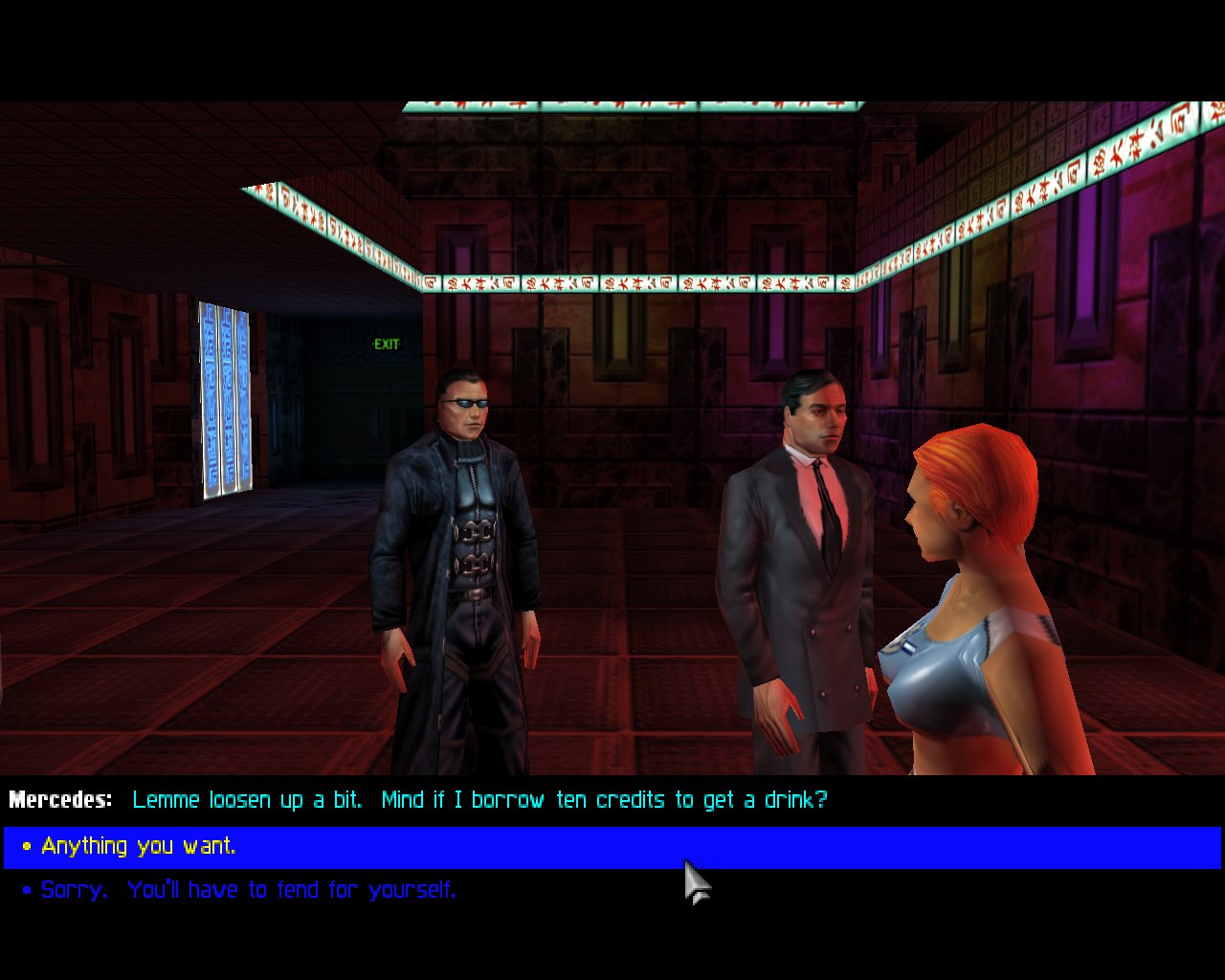 [15/05/2020] Das Dialogsystem von Deus Ex bietet ebenfalls viele Freiheit und sogar manche witzigen oder auch schlüpfrigen Auswüchse. Auch hier kommt es auf Fingerspitzengefühl an. Manchmal bringen Dialoge mehr als Waffengewalt. &nbsp;