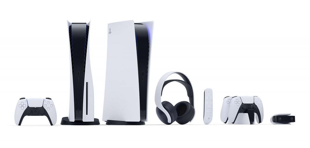 Die playstation 5, Kopfhörer, Controller.