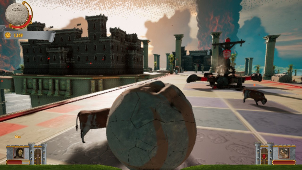 [24/07/2020] Im Spielmodus Krieg muss das Tor der gegnerischen Burg nach und nach zerstört werden. Eure eigene Burg verteidigt ihr wiederum mit den Hindernissen der Tower-Defense-Mechanik.