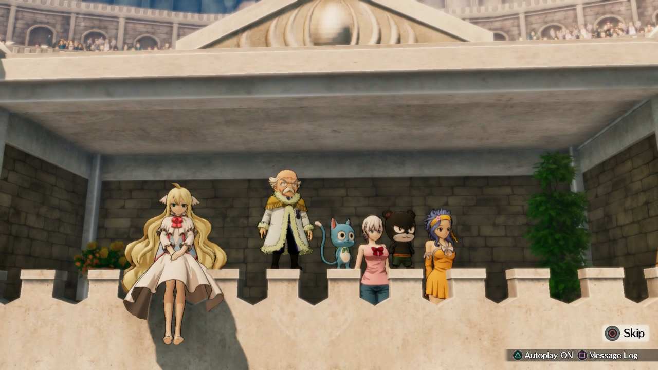 [23/07/2020] In der Arena der Grand Magic Games werden die Teilnehmer von Fairy Tail von ihren Freunden angefeuert.