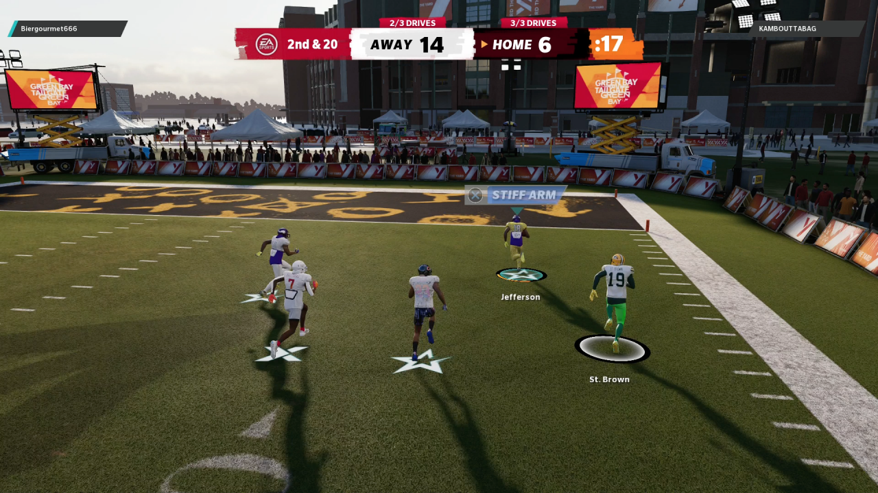 [28/08/2020] The Yard spielt sich wesentlich arcadiger als die regulären Madden-Matches nach NFL-Regeln.