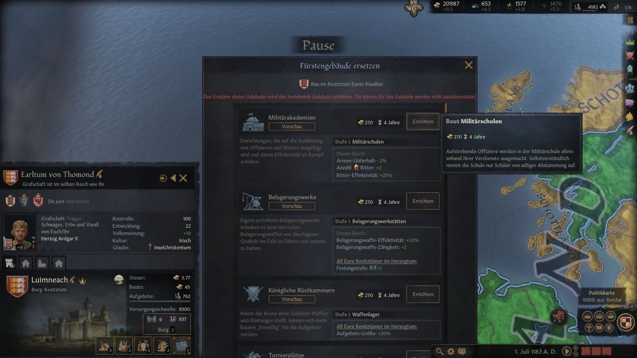 [15/09/2020] Crusader Kings 3: Manche Boni von Fürstengebäuden gelten für das ganze Reiche. Überlegt euch gut, welche Vorteile ihr auch in Zukunft brauchen könnt.&nbsp; (1)