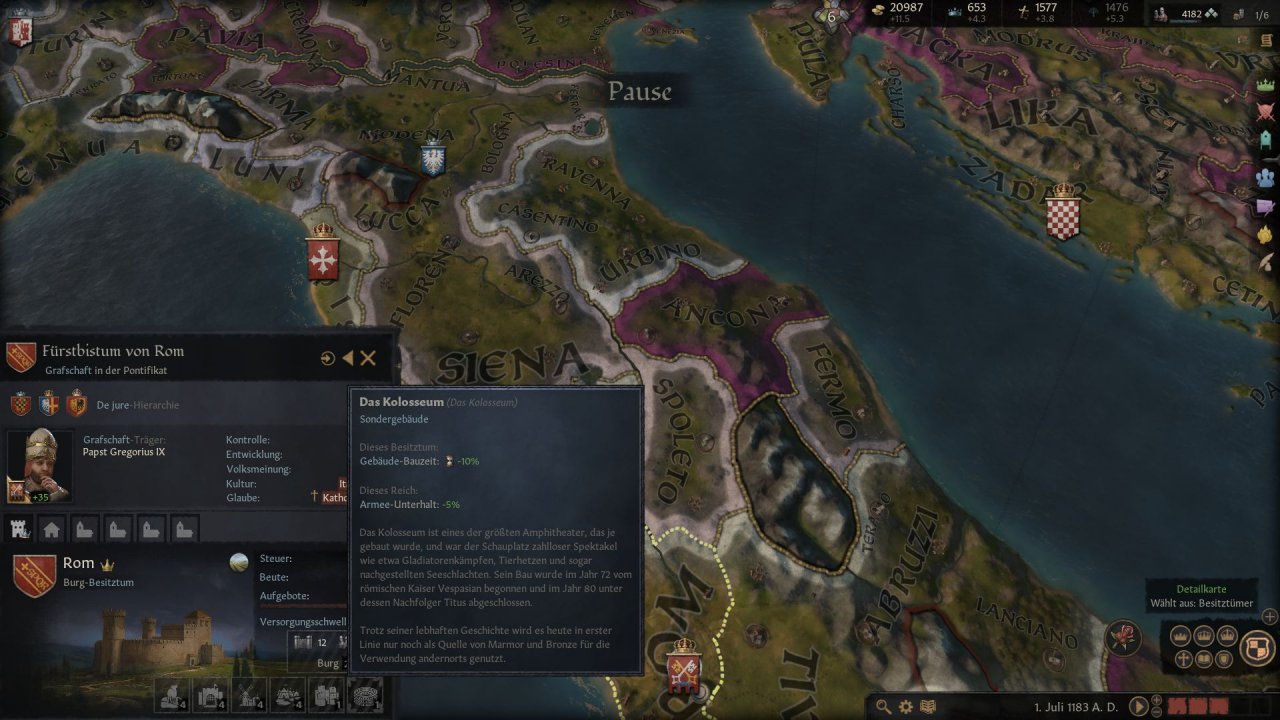[15/09/2020] Crusader Kings 3:An historischen Orten sind manchmal Bauplätze mit Soezialgebäuden bebaut.&nbsp;&nbsp;