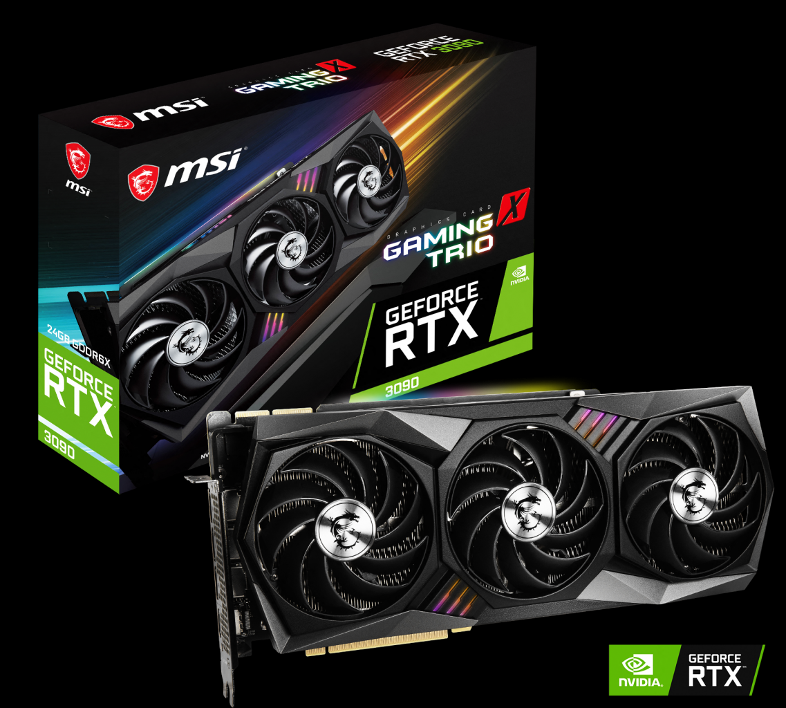 [02/09/2020] Die GeForce RTX 3090 ist beim Preis und auch bei der Größe ein wahres Monster - hier die angekündigte MSI Gaming X Trio-Variante.