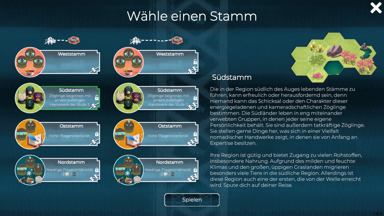 [13/10/2020] Im Spielen-Modus schaltet ihr nach und nach weitere Stämme frei, die euch den Spielspaß erleichtern oder weiter erschweren können.