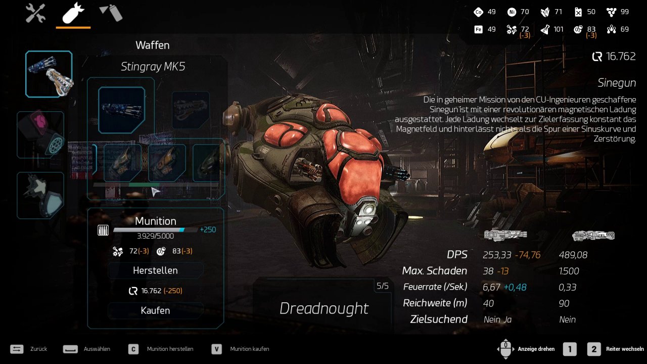 [15/10/2020] Unsere sechs Schiffe verbessern wir mit Waffen und Upgrades.&nbsp;Leider ist das System sehr oberflächlich.