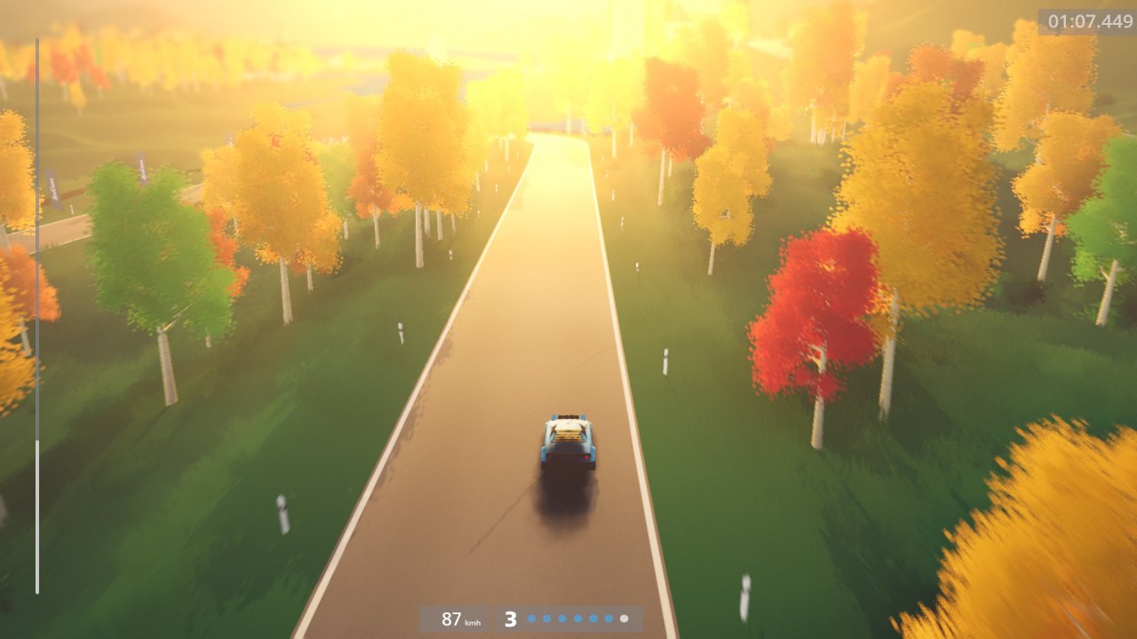 [22/10/2020] Die Optik des arcadigen Racers kann überzeugen. Hier fahren wir der Sonne entgegen.