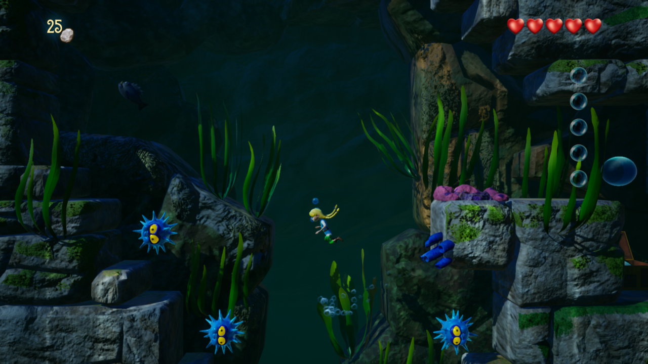[25/11/2020] Was heutzutage in keinem Platformer fehlen darf? Natürlich: ein Unterwasser-Level, oder wie hier eben Unterwasser-Abschnitte.