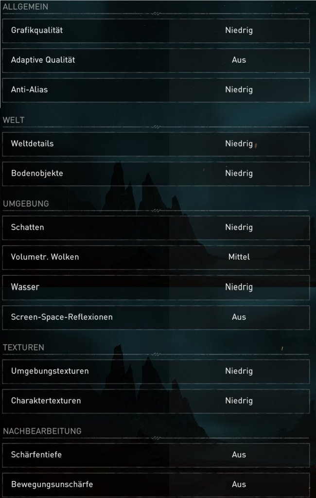 [12/11/2020] Das Grafikmenü von Assassin's Creed: Valhalla