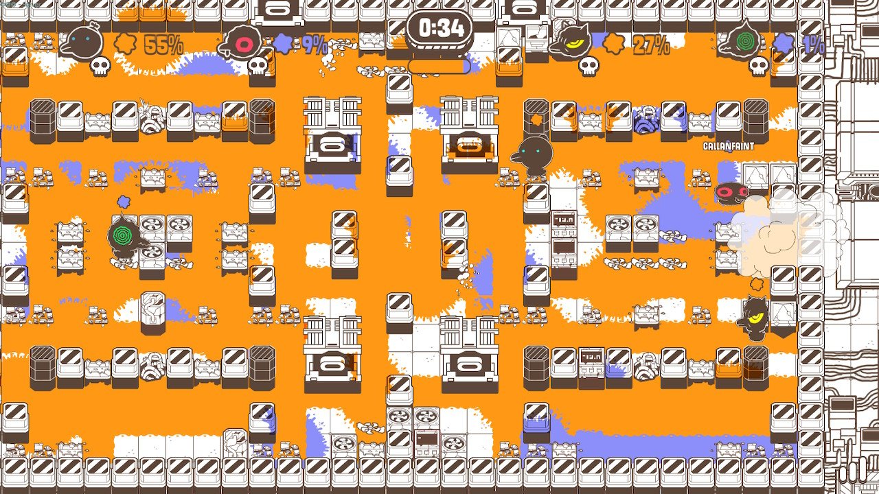 [22/12/2020] Die Farbschlachten á la Splatoon sorgen auch im Mehrspieler-Modus von Ponpu für massig Spaß.