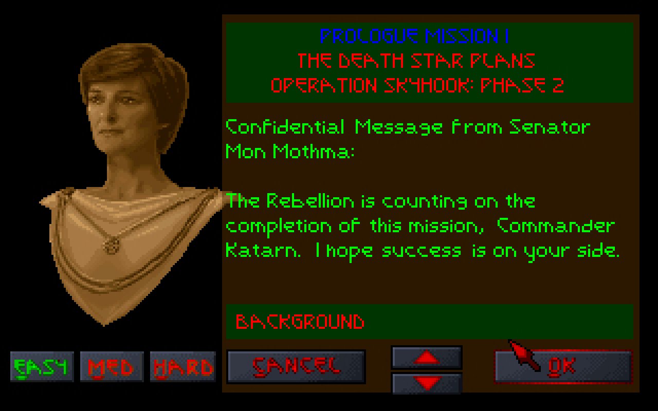 [01/12/2020] Immer wieder erhaltet ihr Nachrichten und Aufträge in Textversion. Benutzerführung und Navigation von Dark Forces sind aus heutiger Sicht mehr als gewöhnungsbedürftig. &nbsp;