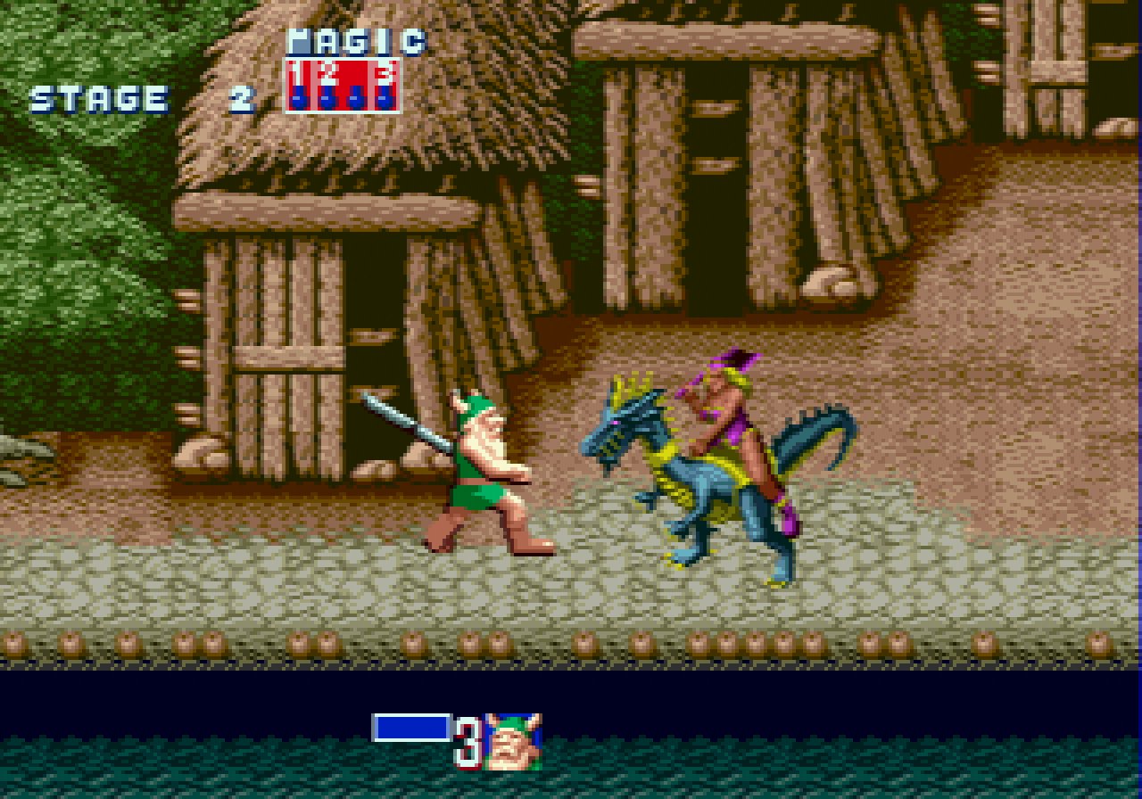 [14/12/2020] Golden Axe wurden den Arcade-Wurzeln des Mega Drives gerecht. In dem mittelalterlichen Actionspiel prügeln sich bis zu zwei Teilnehmer als Zwerg, Barbar oder Amazone durch wüste Abenteuer.