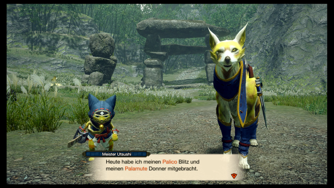 [07/01/2021] Unsere Begleiter: Ein Palico und ein Palamut. Diese werden wir im finalen Spiel selbst gestalten können.