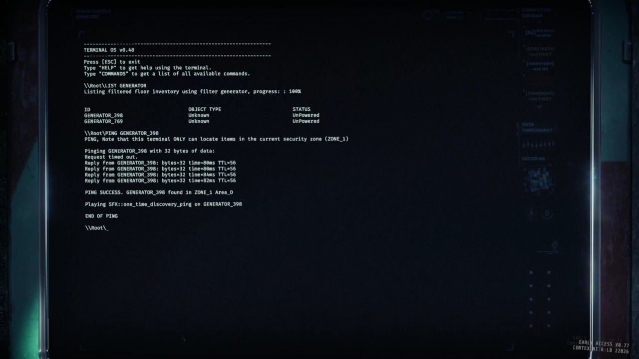 [29/04/2021] An Terminals lassen sich Objekte lokalisieren und anpingen. Mit den Commands 