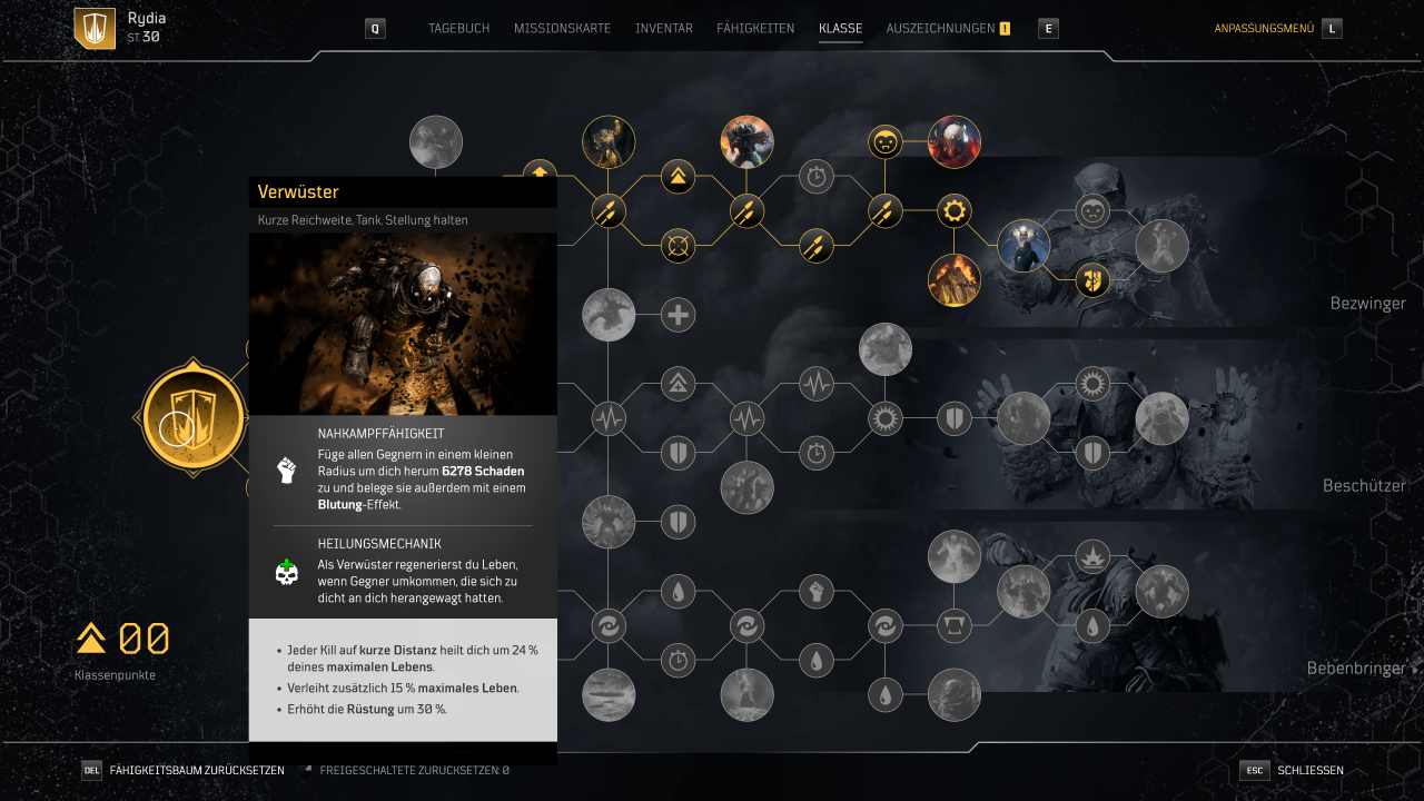 [13/04/2021] Jede Klasse hat ihren eigenen Skill-Tree. Welche Verknüpfungen wir auswählen, ist problemfrei von uns bestimmbar. Das Zurücksetzen kostet nichts.&nbsp;