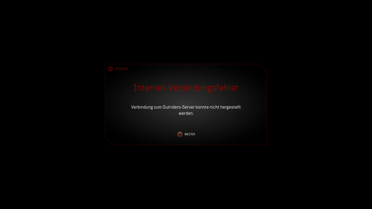 [16/04/2021] Ein vertrautes Bild für Outriders-Spieler: Wieder mal ist die Serververbindung unterbrochen worden.