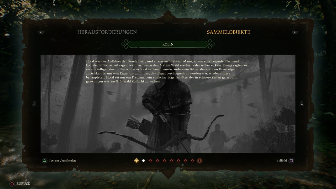 [12/05/2021] Eine Art Story gibt es in Hood: Outlaws & Legends nicht. Ihr könnt höchstens ein paar Lore-Schnipsel in Textform freischalten.