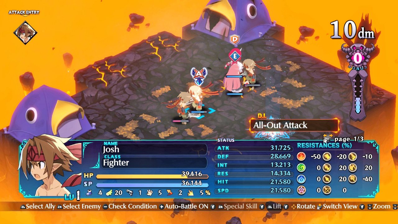 [06/08/2021] Disgaea 6 ist sicher kein besonders hübsches Spiel, in Kämpfen ist die Ansicht aber zweckmäßig.