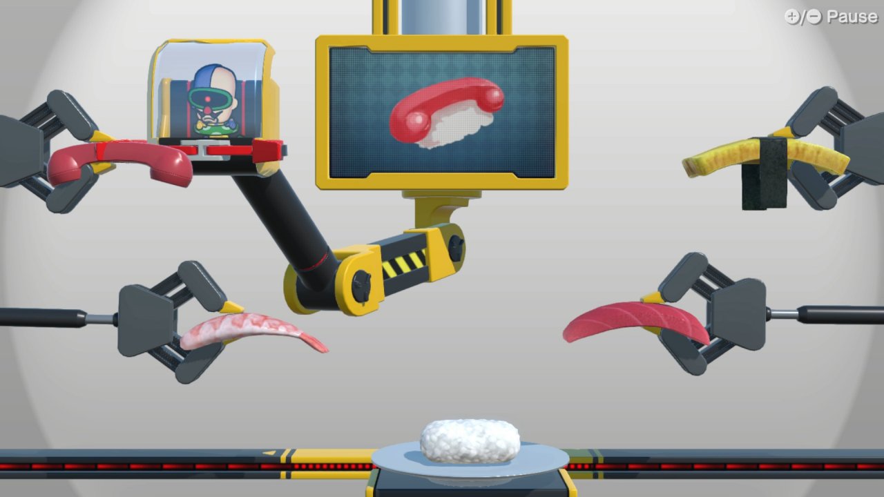 [13/09/2021] Im Story-Modus stellt ihr euch regelmäßig Bosskämpfen, die manchmal auch einfach nur weitere Mini-Games sind. Hier bei Dr. Crygor müsst ihr etwa Sushi herstellen. Nicht alle Bossfights sind so unterhaltsam wie dieser hier.